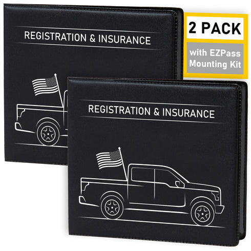 CANOPUS Car Registration and Insurance Holder, Car Document Holder, Vehicle Registration and Insurance Card Holder, Wallet for Auto, Trailer, Motorcycle, Truck, Vehicle Paperwork Organizer (2 Pack)